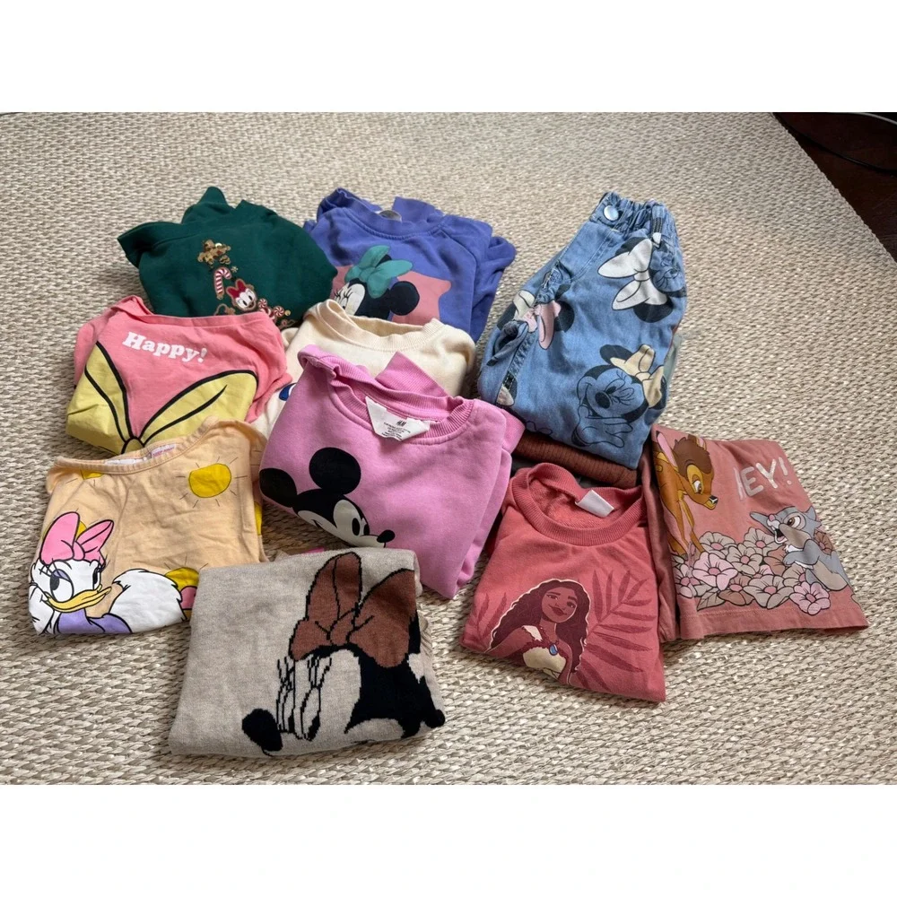 H&M, Zara Disney Kids Clothing Lot Sweatshirts T-Shirts Pants Mickey Minnie 2/4